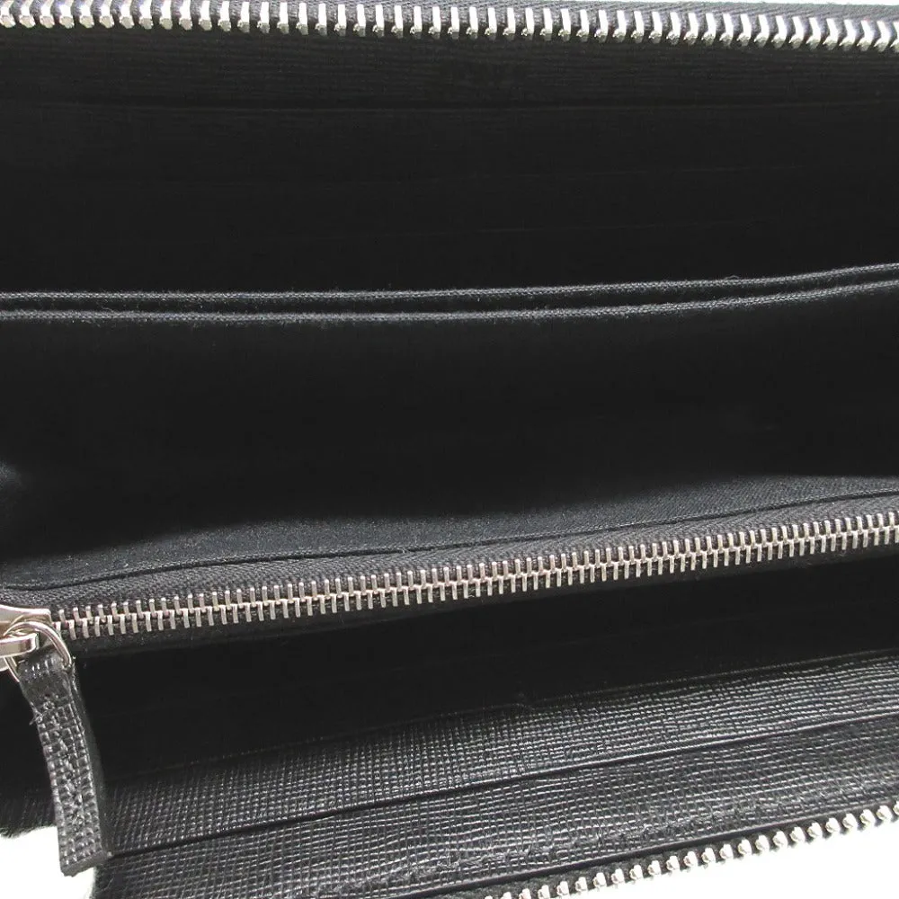 FENDI Long Wallet Purse 8M0299 leather black Karito