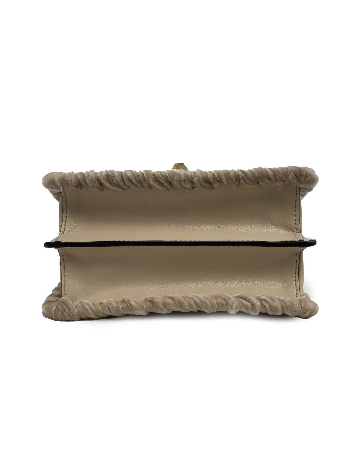 New Fendi Kan I Crossbody Bag - Embellished Whipstitch Leather in Nude Beige