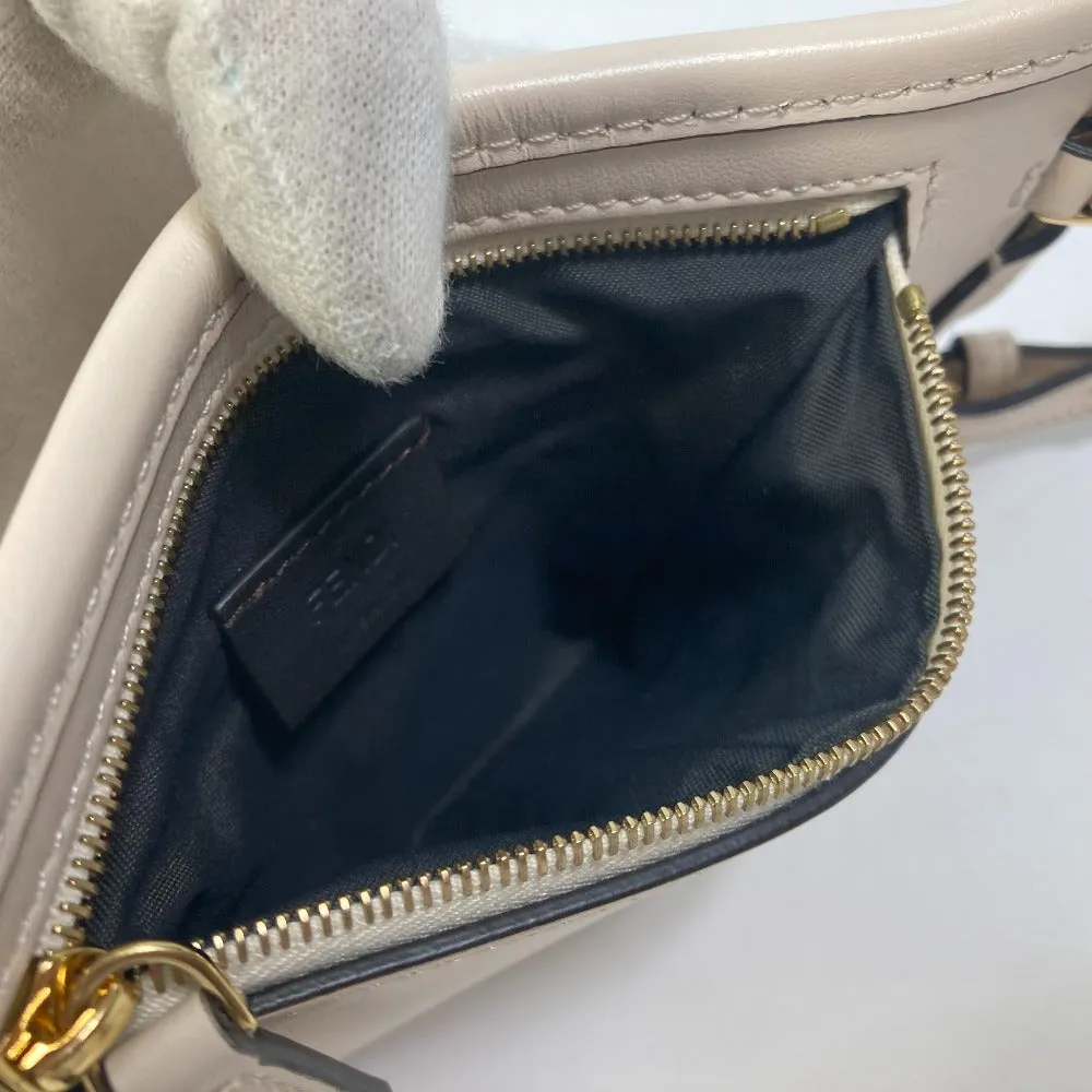FENDI Pouch 7AS131 viscose/leather beige Smartphone case Zucca logo phone pouch, smartphone pouch Women Used