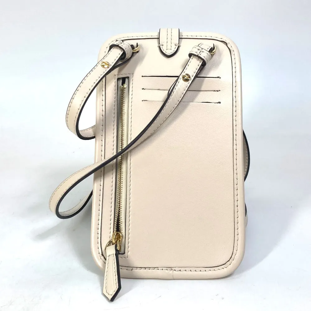 FENDI Pouch 7AS131 viscose/leather beige Smartphone case Zucca logo phone pouch, smartphone pouch Women Used