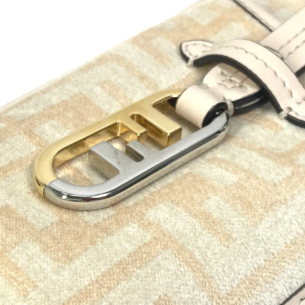 FENDI Pouch 7AS131 viscose/leather beige Smartphone case Zucca logo phone pouch, smartphone pouch Women Used