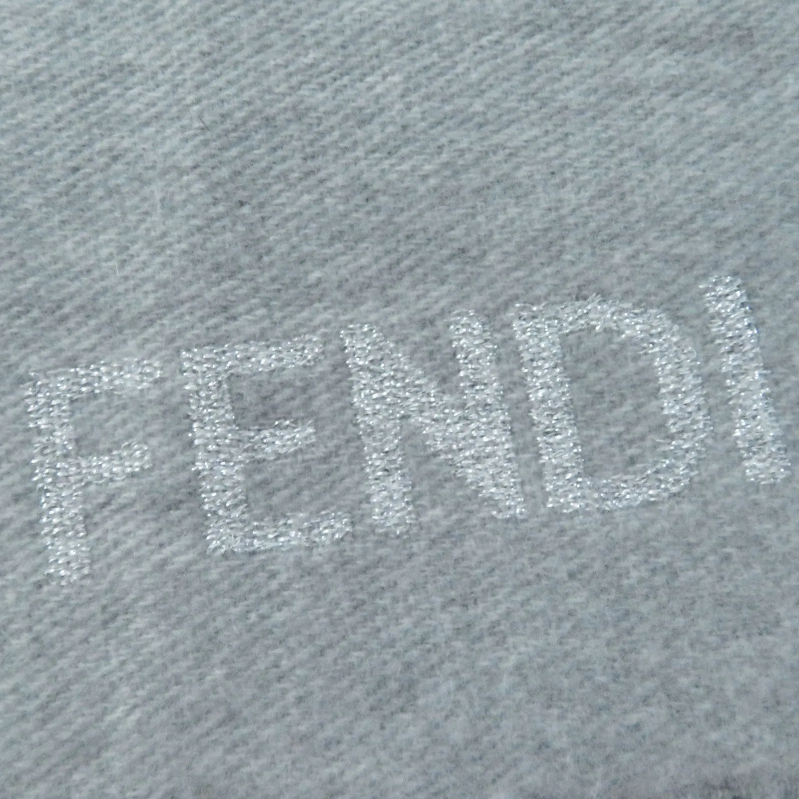 FENDI Scarf Main: 60% wool, 23% cashmere, 13% rayon, 4% metal fiber Light Gray Silver FXT485 AROQ TU Women Used