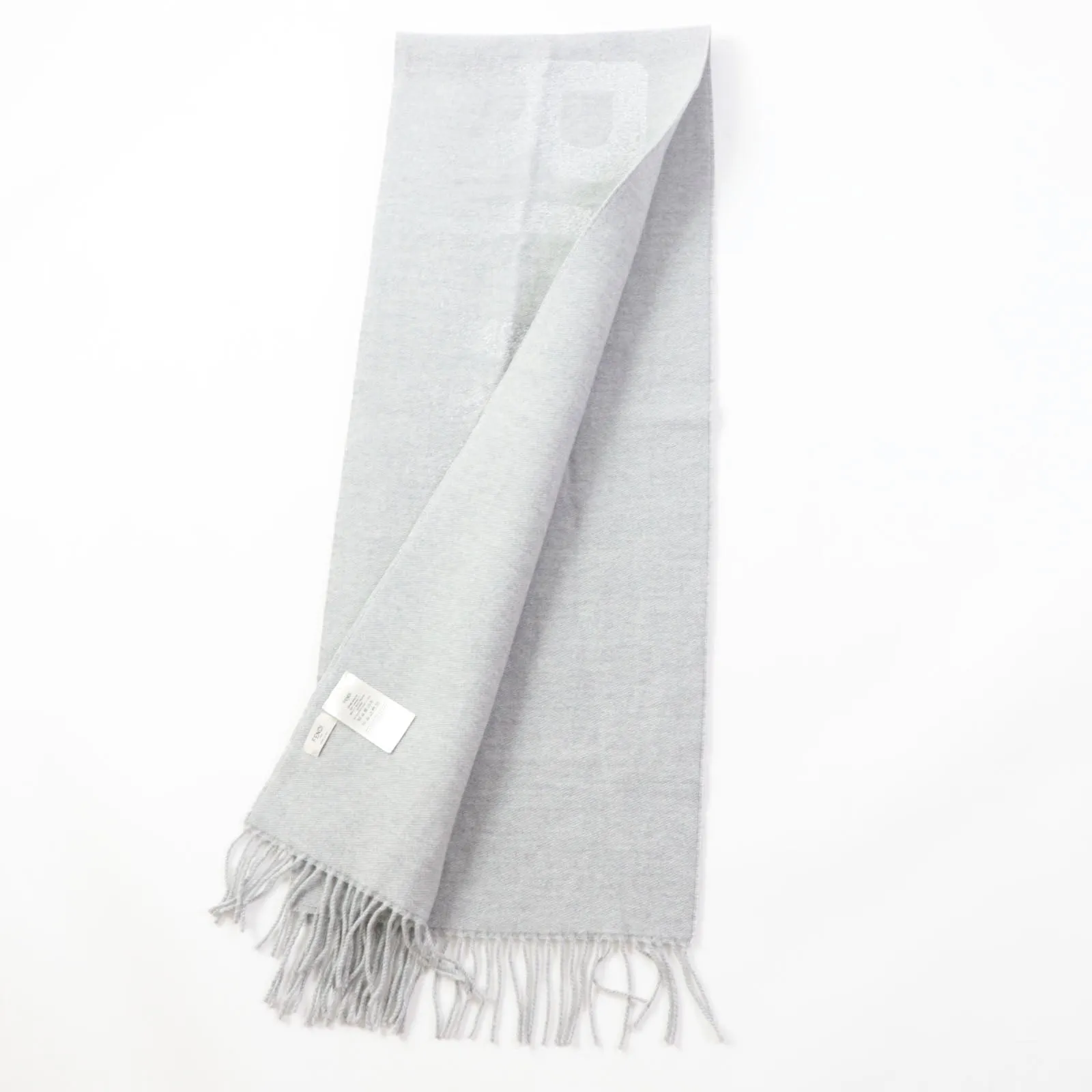 FENDI Scarf Main: 60% wool, 23% cashmere, 13% rayon, 4% metal fiber Light Gray Silver FXT485 AROQ TU Women Used