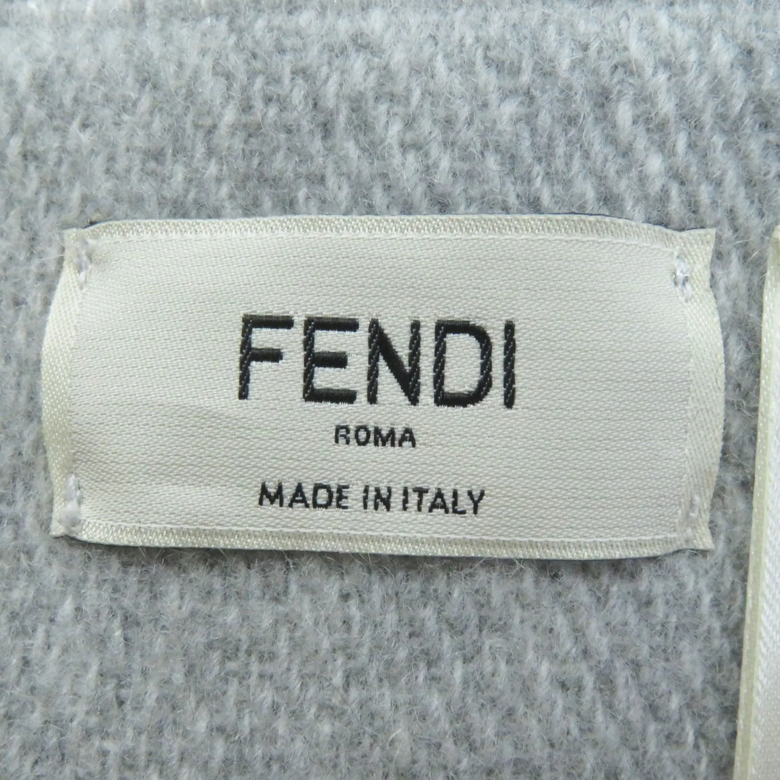 FENDI Scarf Main: 60% wool, 23% cashmere, 13% rayon, 4% metal fiber Light Gray Silver FXT485 AROQ TU Women Used