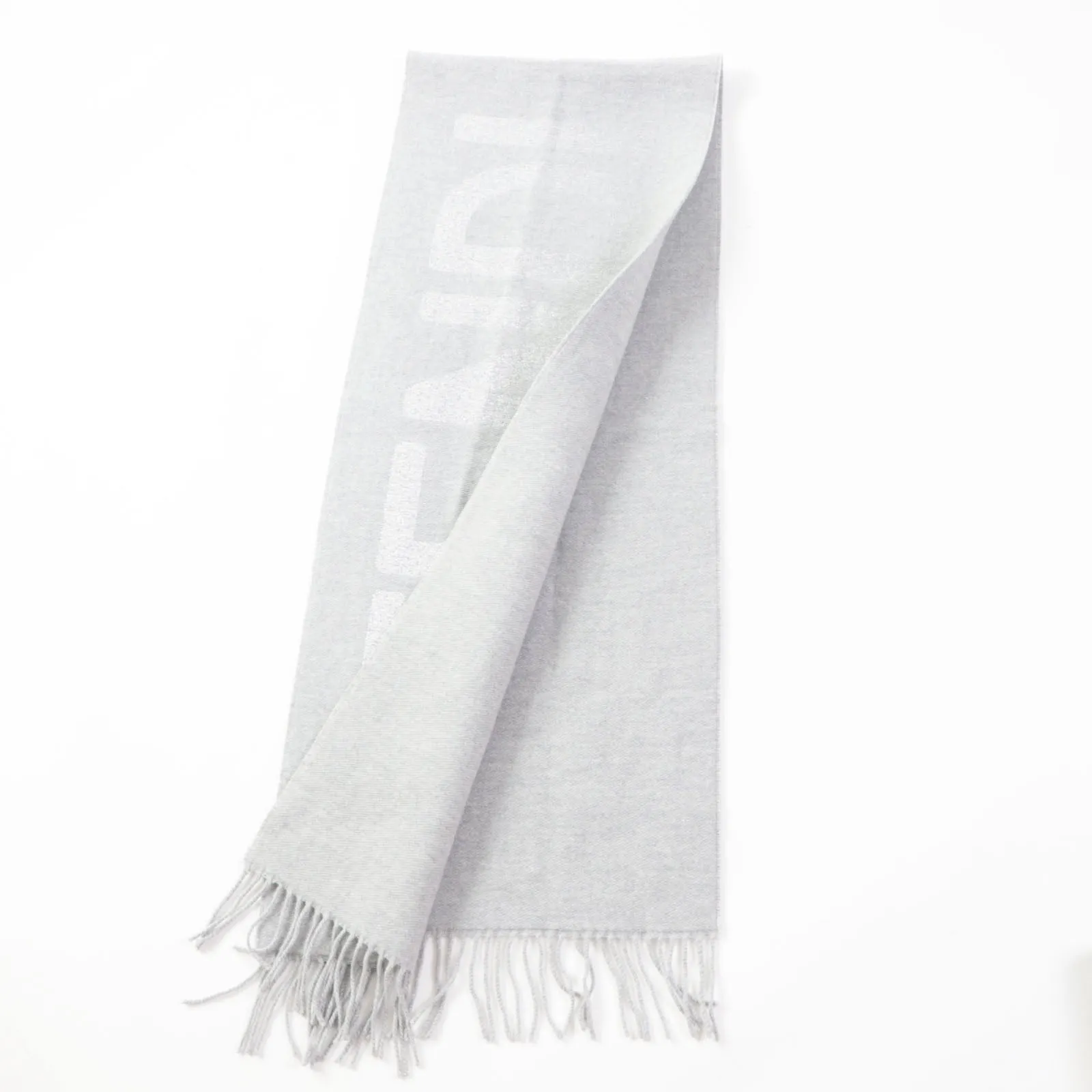 FENDI Scarf Main: 60% wool, 23% cashmere, 13% rayon, 4% metal fiber Light Gray Silver FXT485 AROQ TU Women Used
