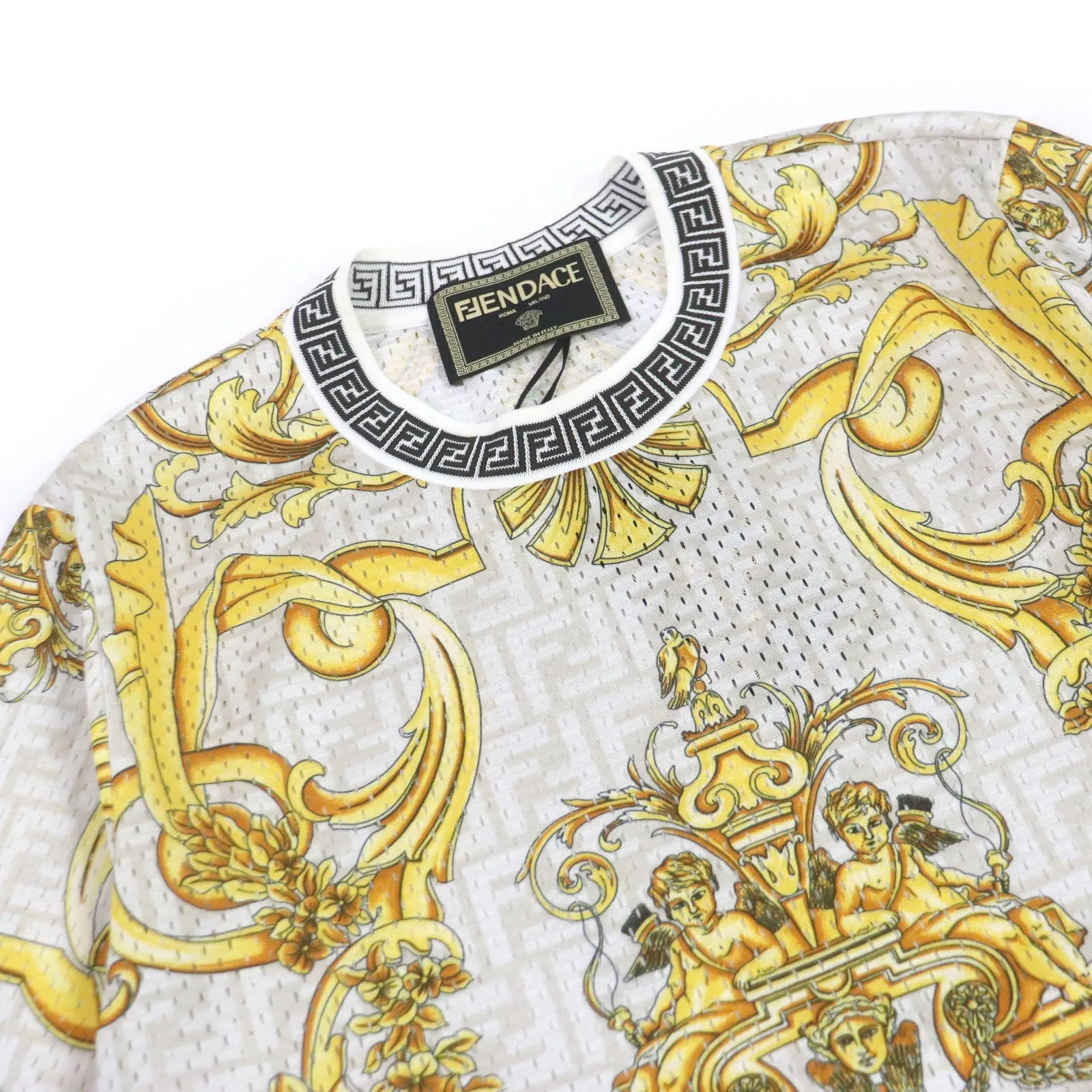FENDI Short sleeve T-shirt FAF649 polyester natural XS