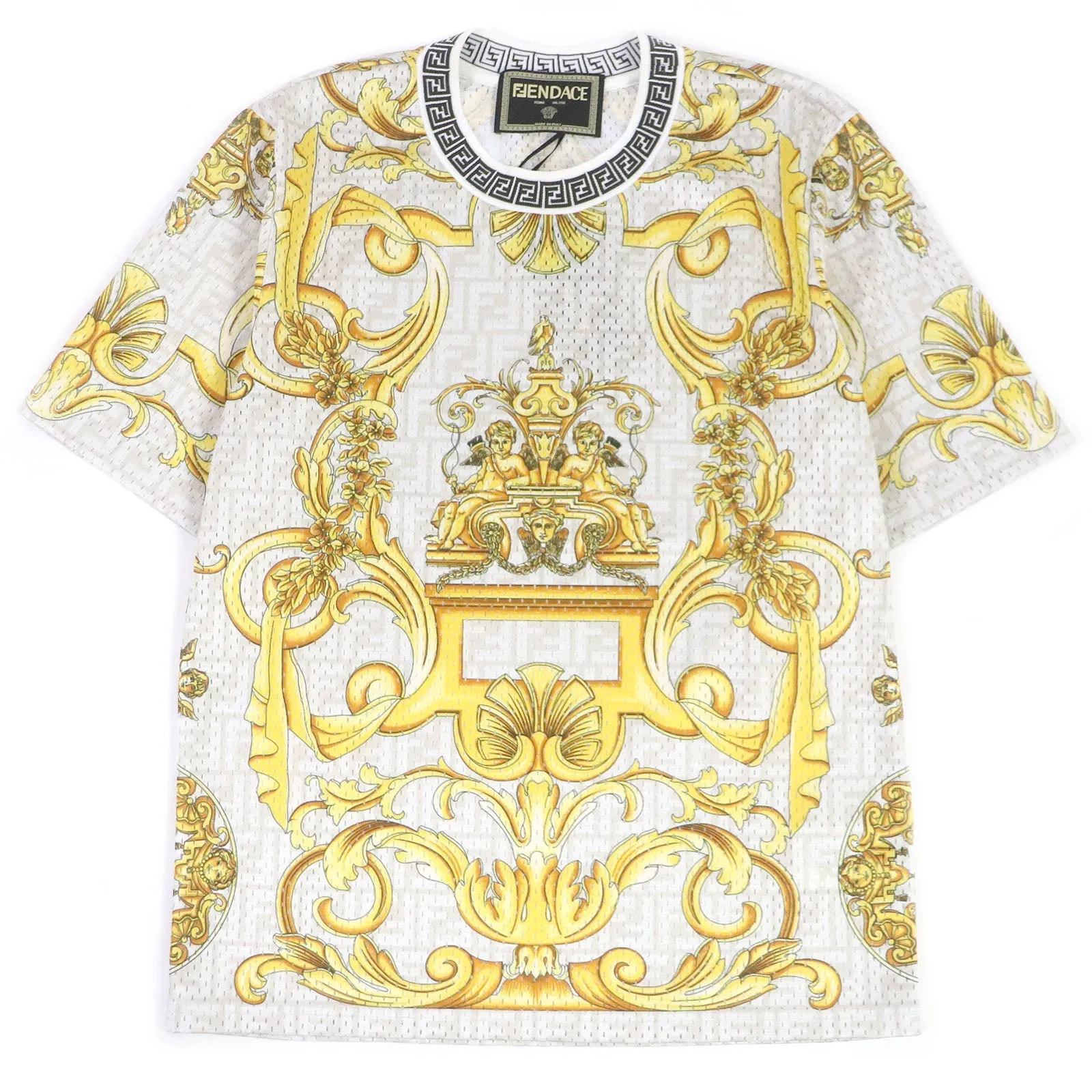 FENDI Short sleeve T-shirt FAF649 polyester natural XS