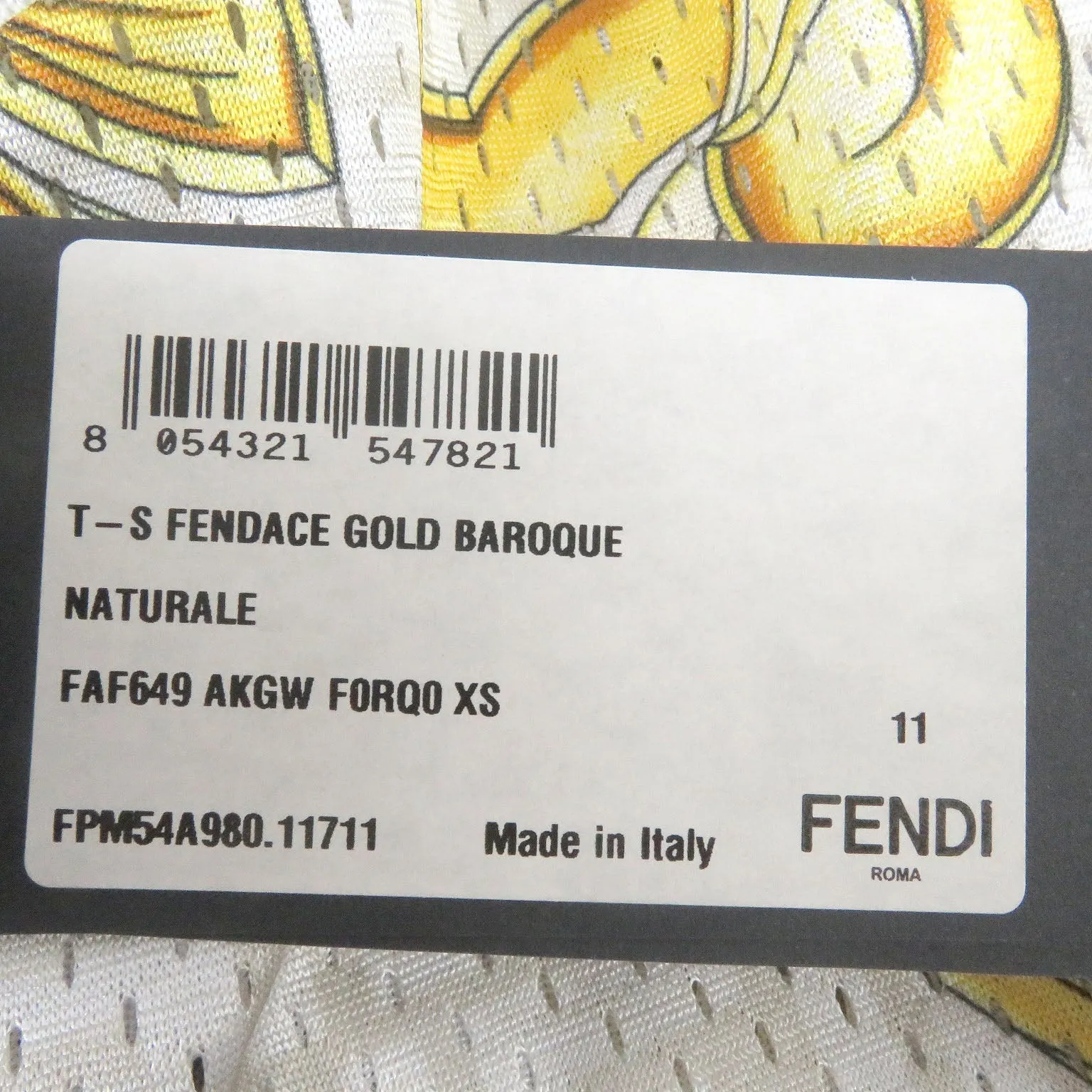 FENDI Short sleeve T-shirt FAF649 polyester natural XS