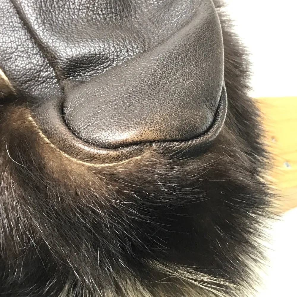 FENDI Shoulder Bag 8BT161 fur Dark brown Fur bag Peekaboo