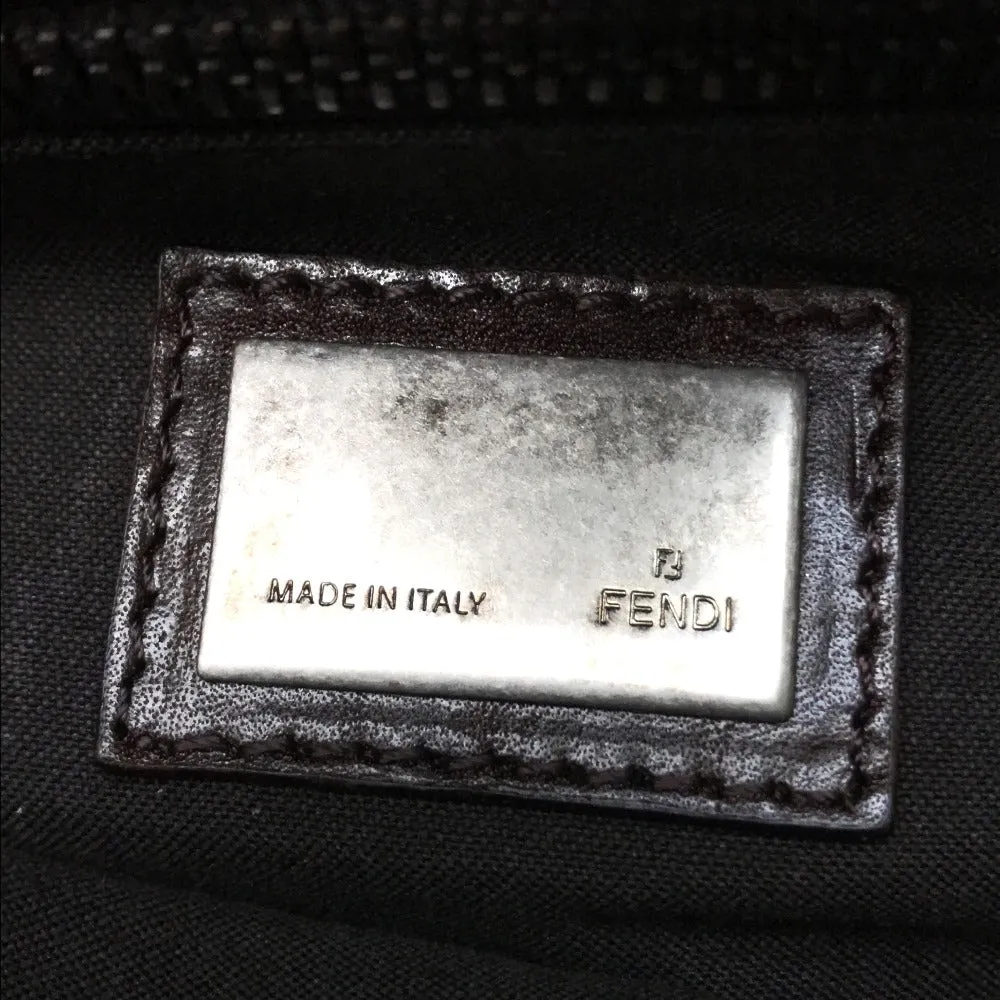 FENDI Shoulder Bag 8BT161 fur Dark brown Fur bag Peekaboo