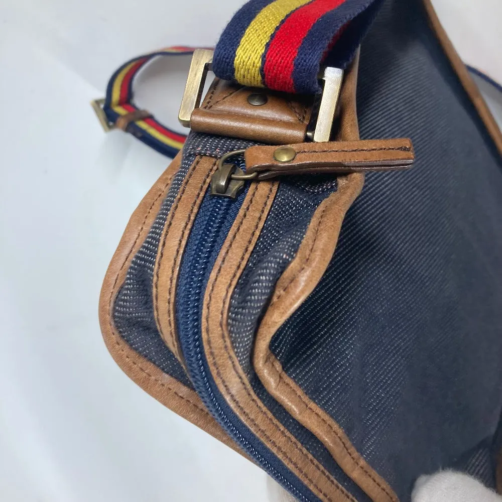 FENDI Shoulder Bag denim blue Pochette logo