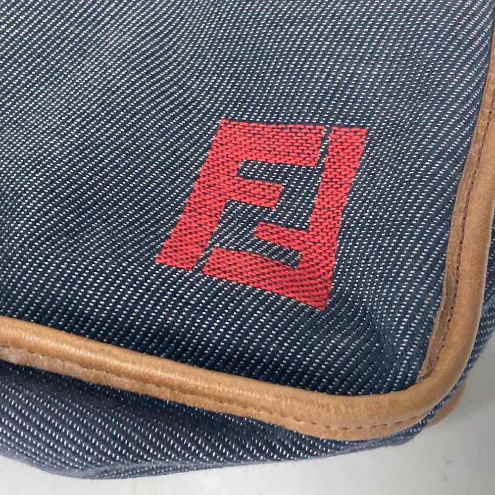 FENDI Shoulder Bag denim blue Pochette logo