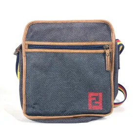 FENDI Shoulder Bag denim blue Pochette logo