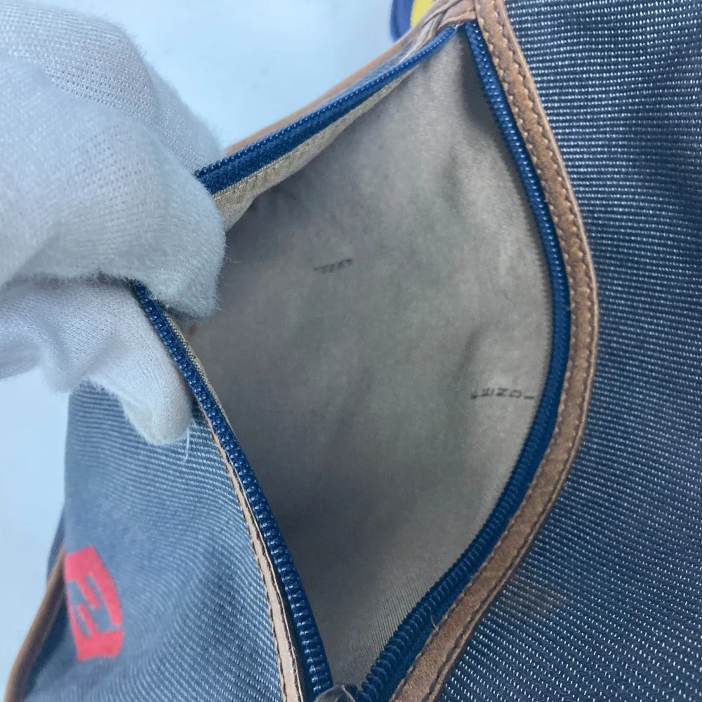 FENDI Shoulder Bag denim blue Pochette logo