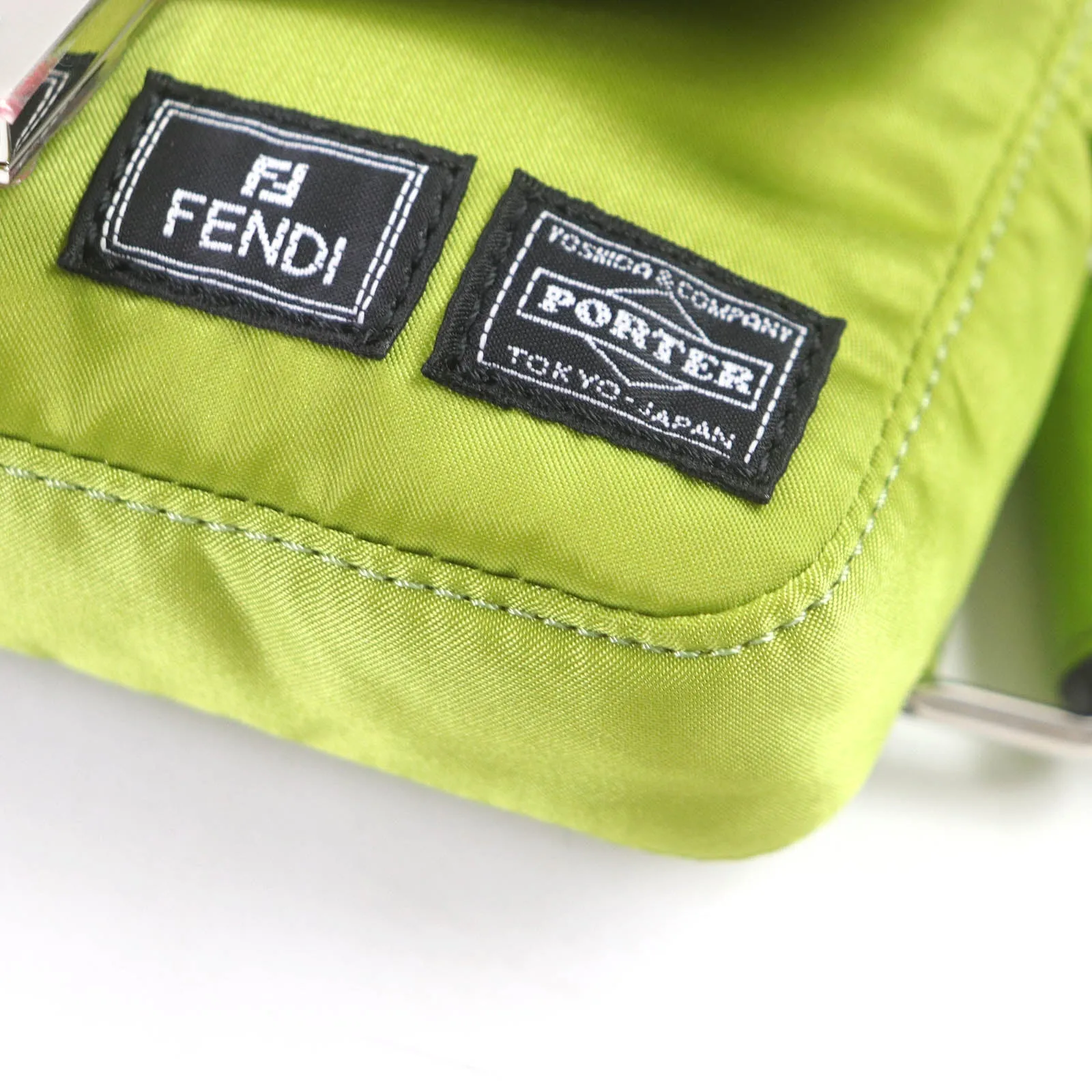 FENDI Sling bag 7AS138 Main: Nylon, Main: Leather wasabi green Baguette Mini mens Used