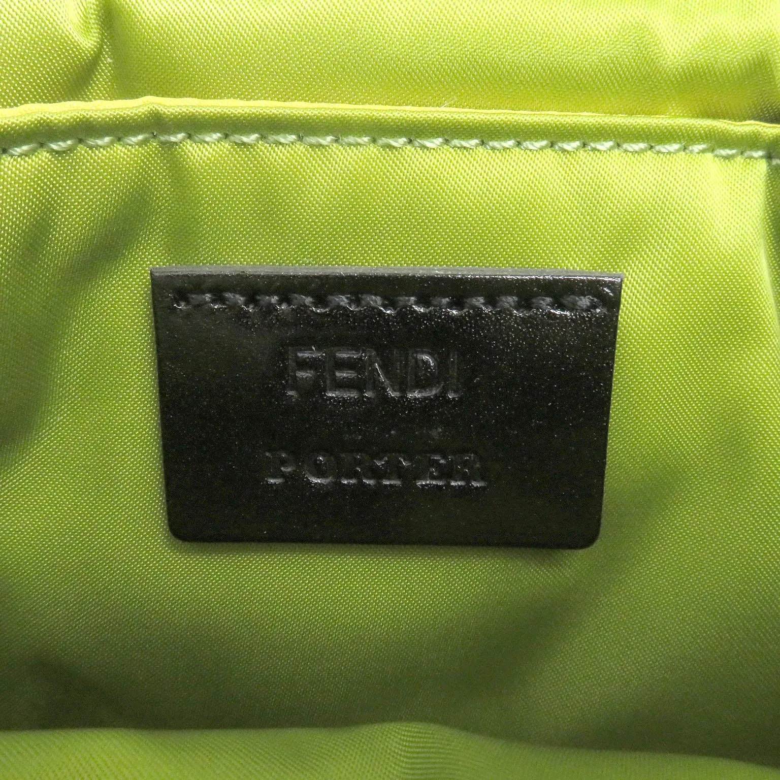 FENDI Sling bag 7AS138 Main: Nylon, Main: Leather wasabi green Baguette Mini mens Used