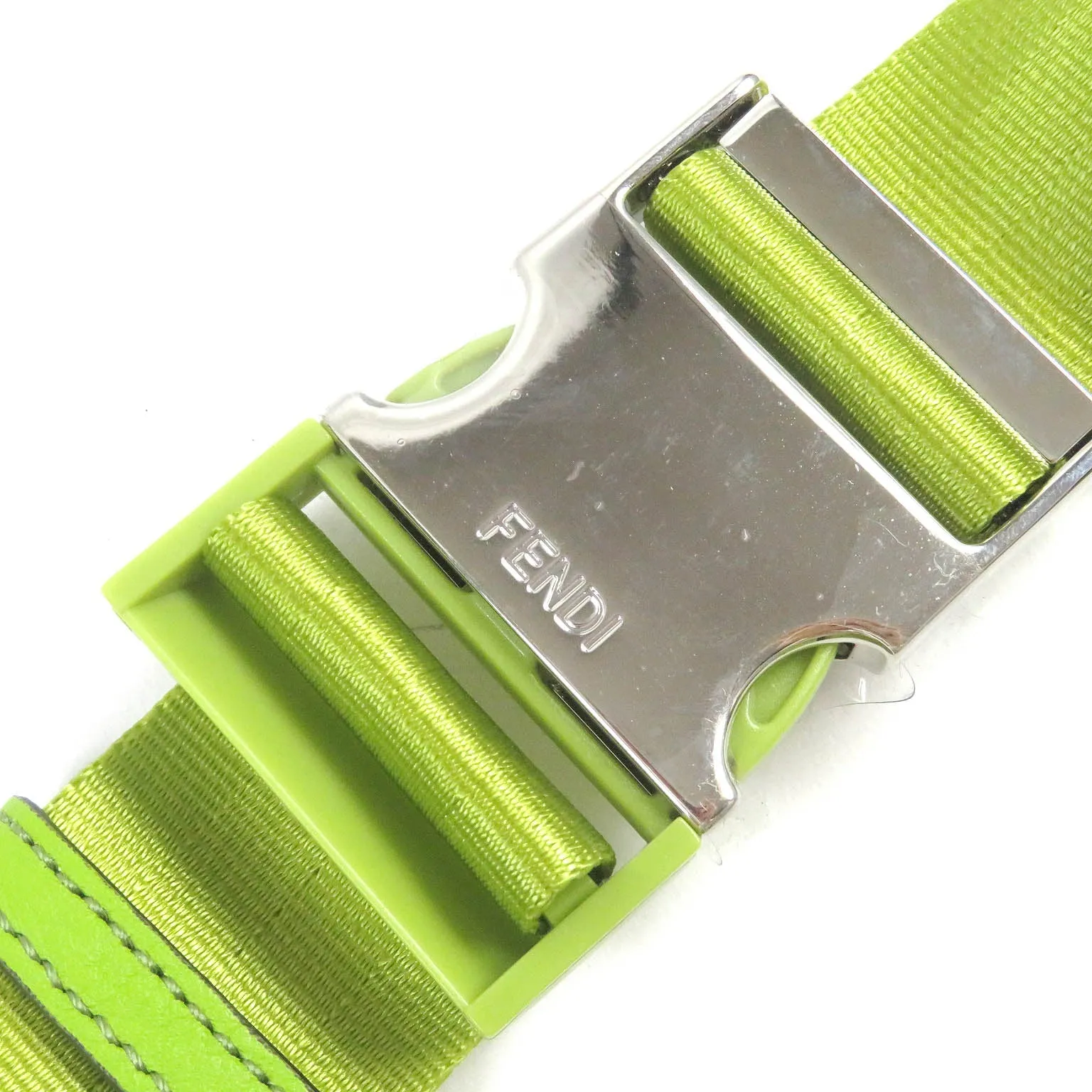 FENDI Sling bag 7AS138 Main: Nylon, Main: Leather wasabi green Baguette Mini mens Used