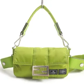 FENDI Sling bag 7AS138 Main: Nylon, Main: Leather wasabi green Baguette Mini mens Used