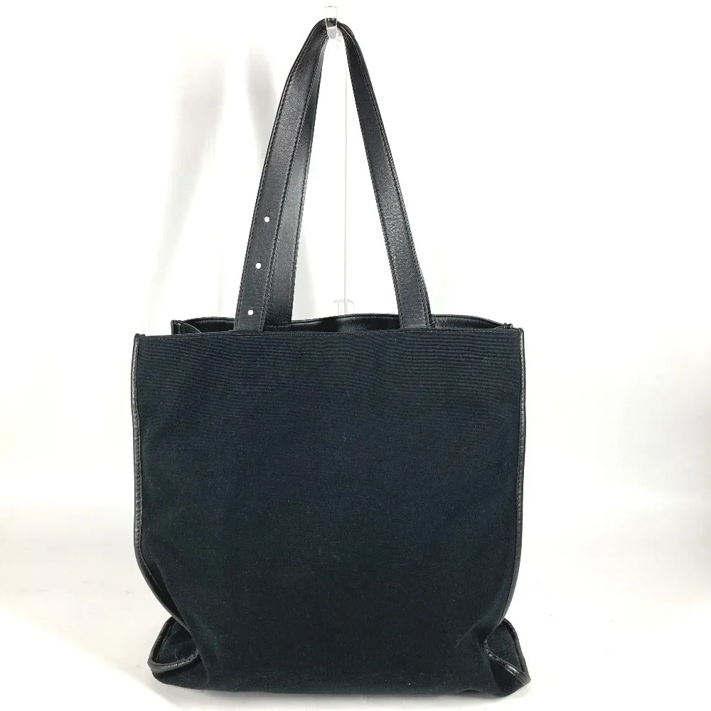 FENDI Tote Bag 7VA435 Canvas / leather black Vertical Shoulder Bag logo FF
