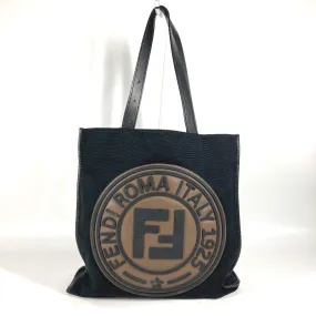 FENDI Tote Bag 7VA435 Canvas / leather black Vertical Shoulder Bag logo FF