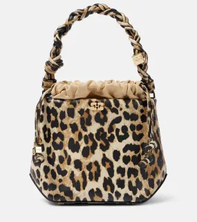 Ganni Bou leopard-print bucket bag