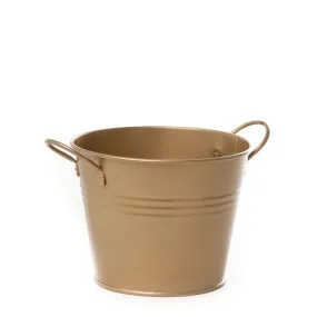 Gold Tin Bucket With Side Handles