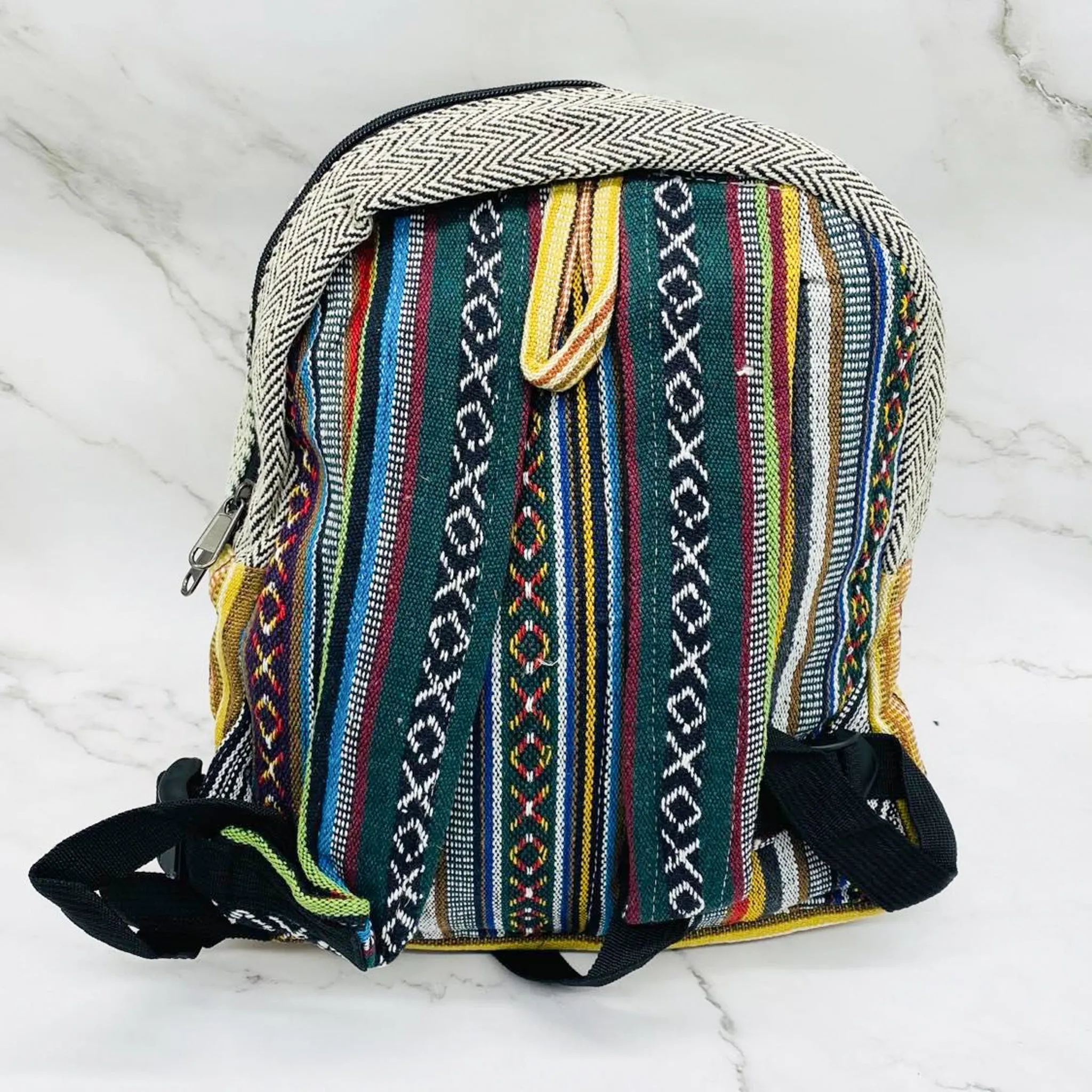 Mini Handmade Eco-Friendly Hemp Backpack with Embroidery