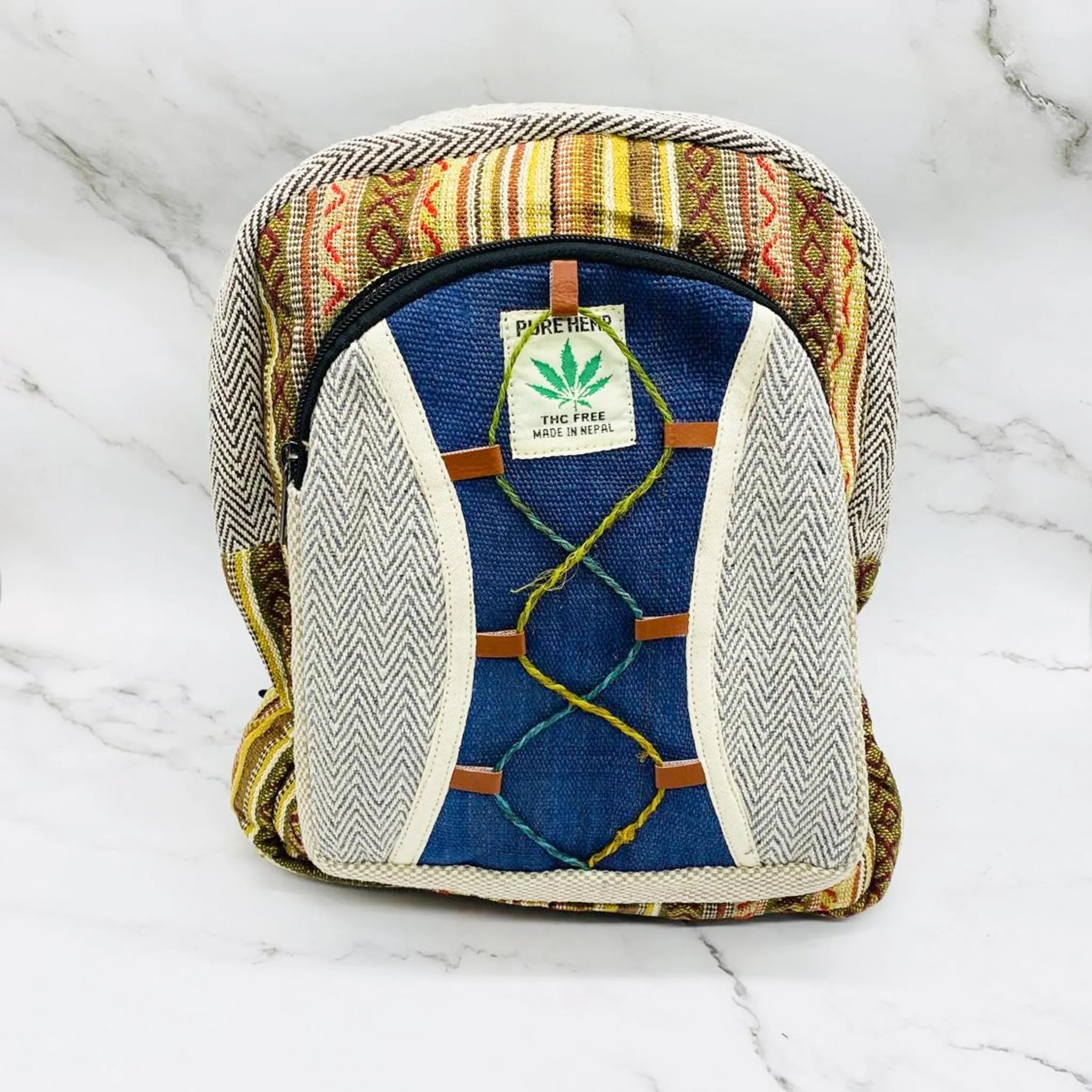 Mini Handmade Eco-Friendly Hemp Backpack with Embroidery