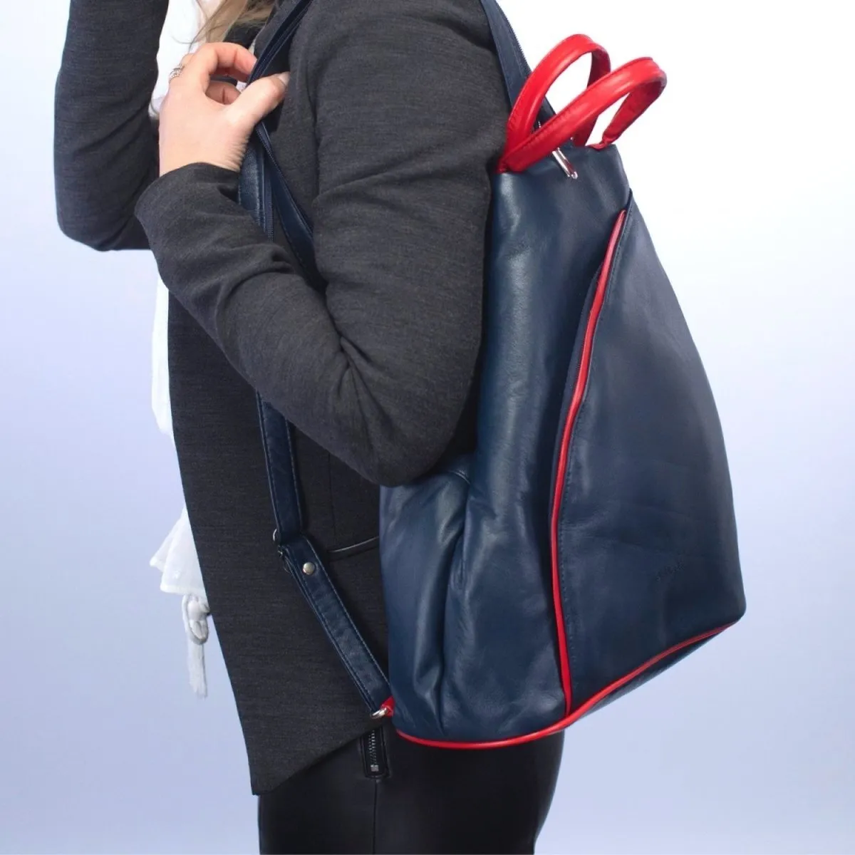 Hove Two-Tone Luxurious Soft Leather Backpack