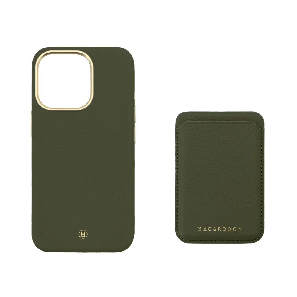 iPhone 14 Plus Leather Case and MagSafe Wallet Set - Enhanced with MagSafe Technology