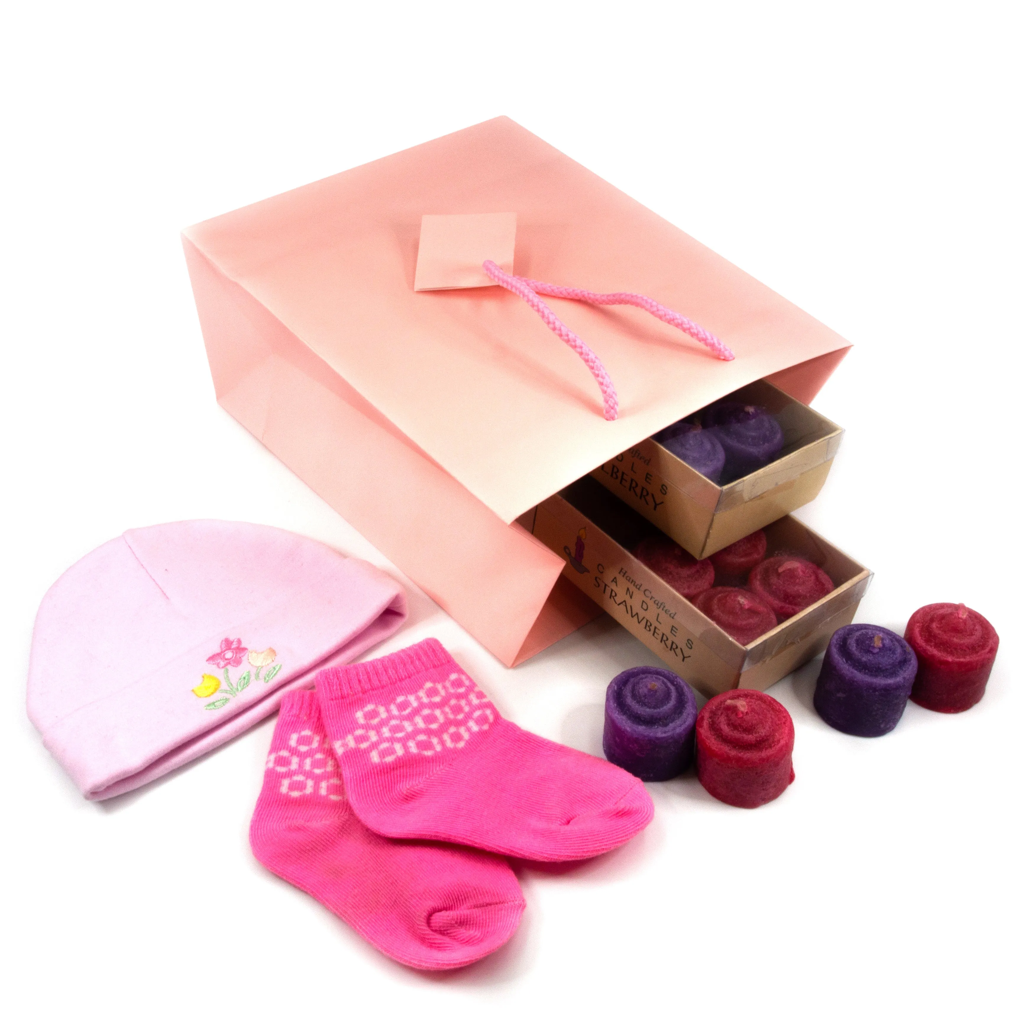 Matte Pink Paper Tote Gift Bags