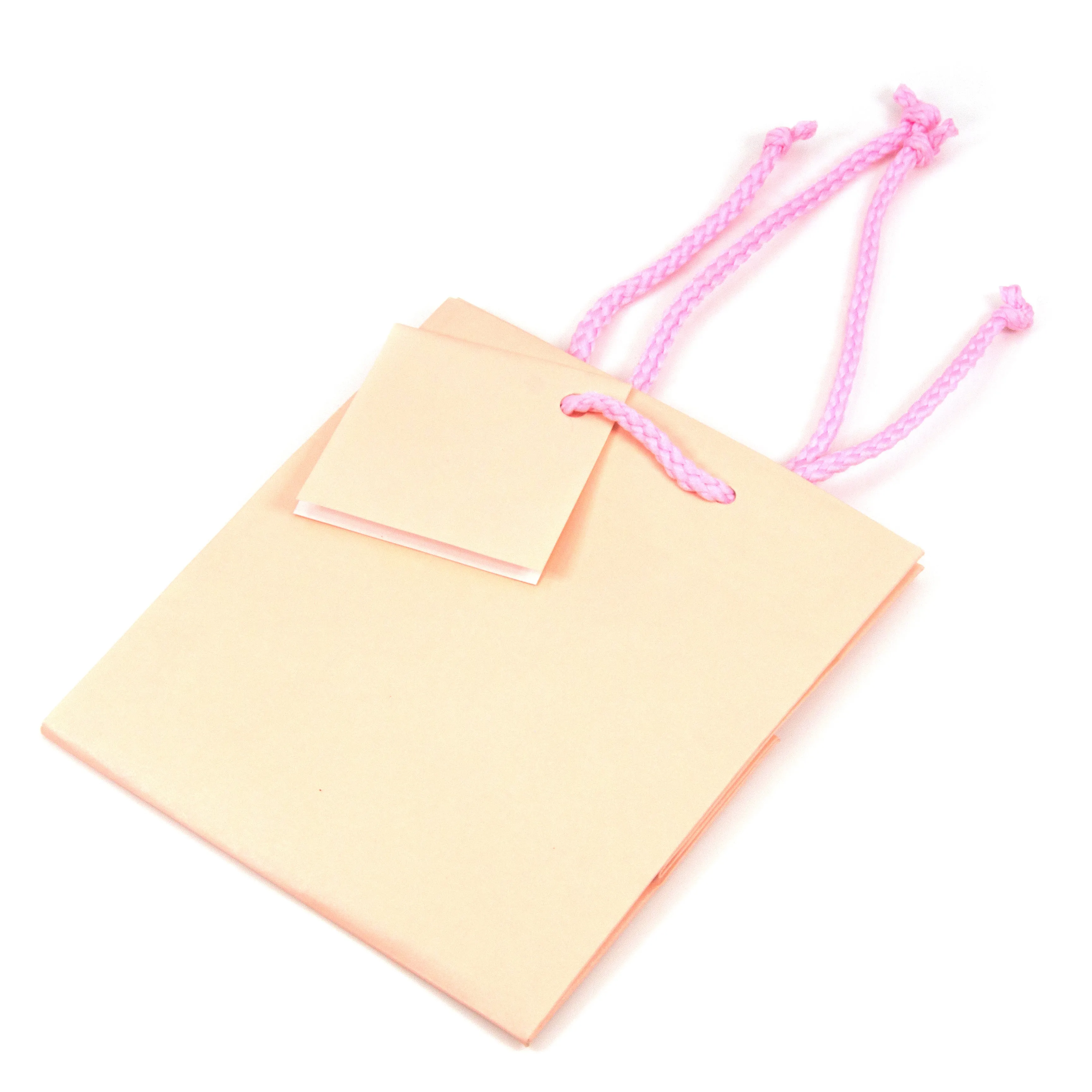 Matte Pink Paper Tote Gift Bags