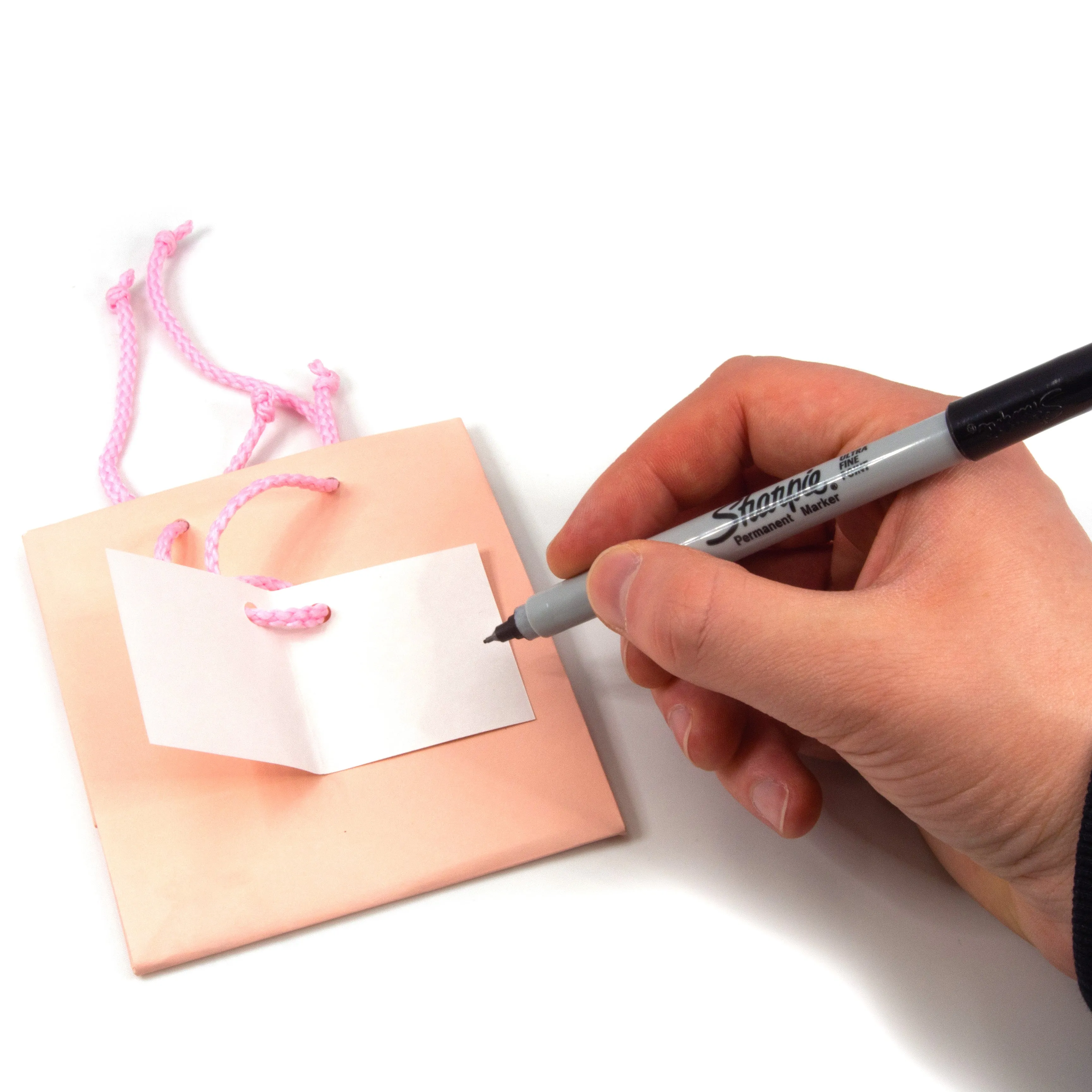 Matte Pink Paper Tote Gift Bags