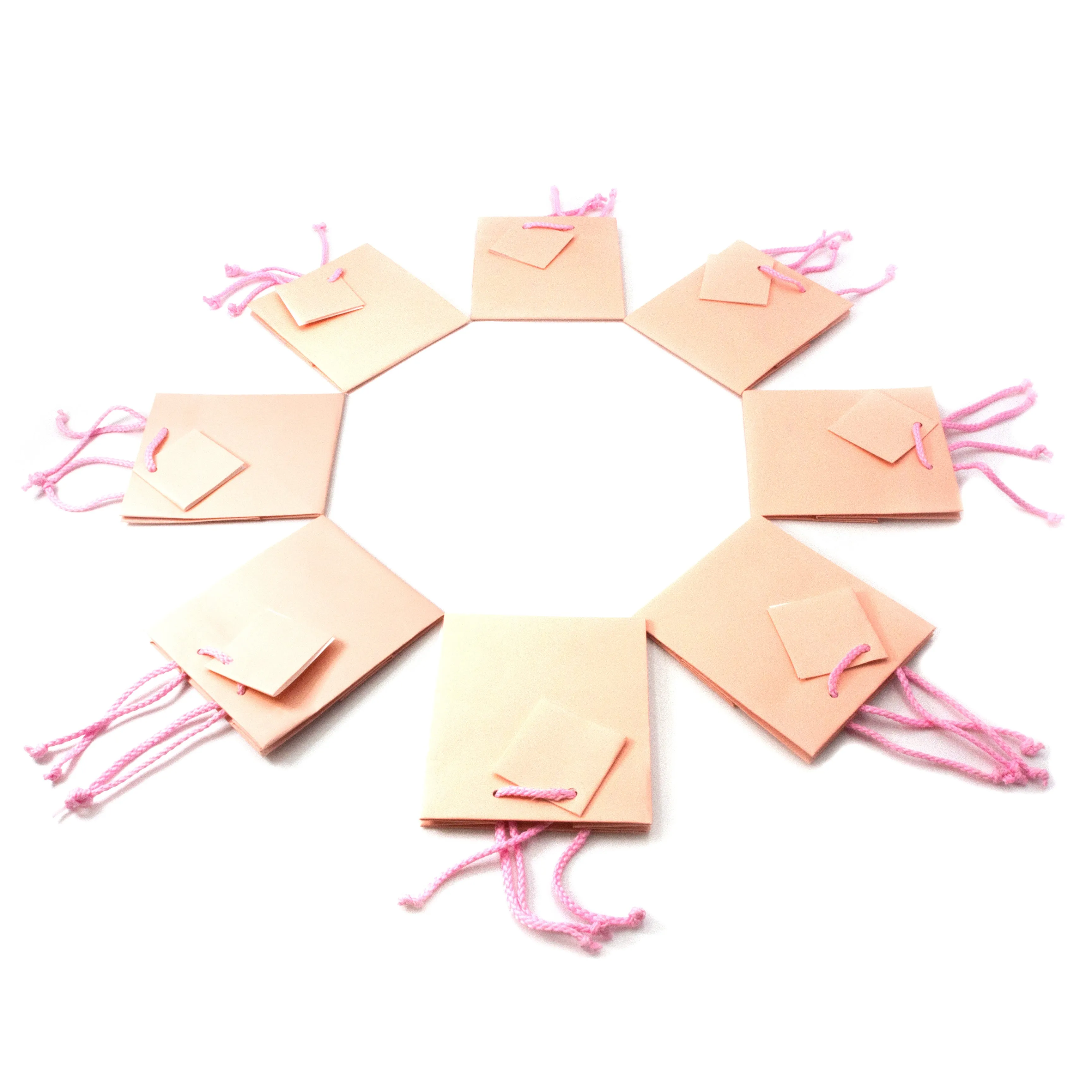 Matte Pink Paper Tote Gift Bags