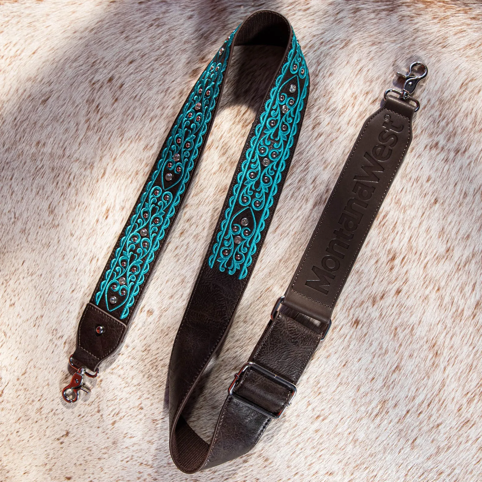Western-Style Embroidered Crossbody Strap with Guitar Design by Montana West