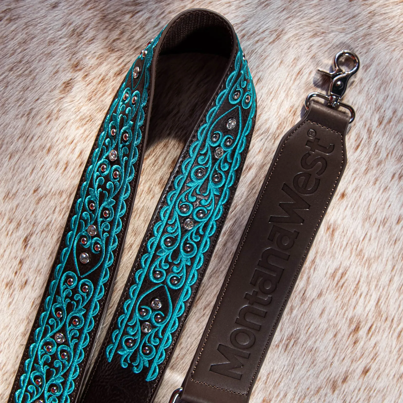 Western-Style Embroidered Crossbody Strap with Guitar Design by Montana West