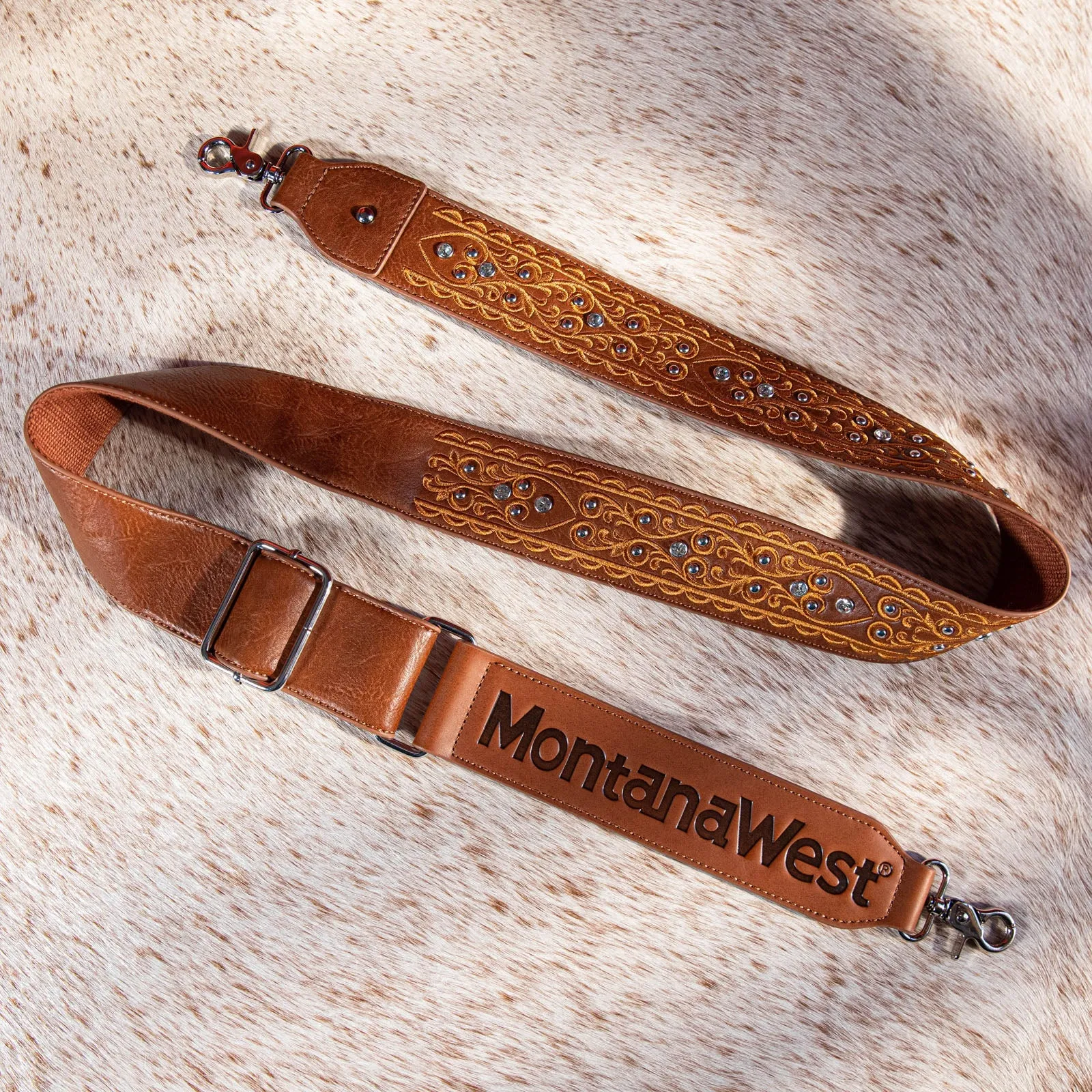 Western-Style Embroidered Crossbody Strap with Guitar Design by Montana West