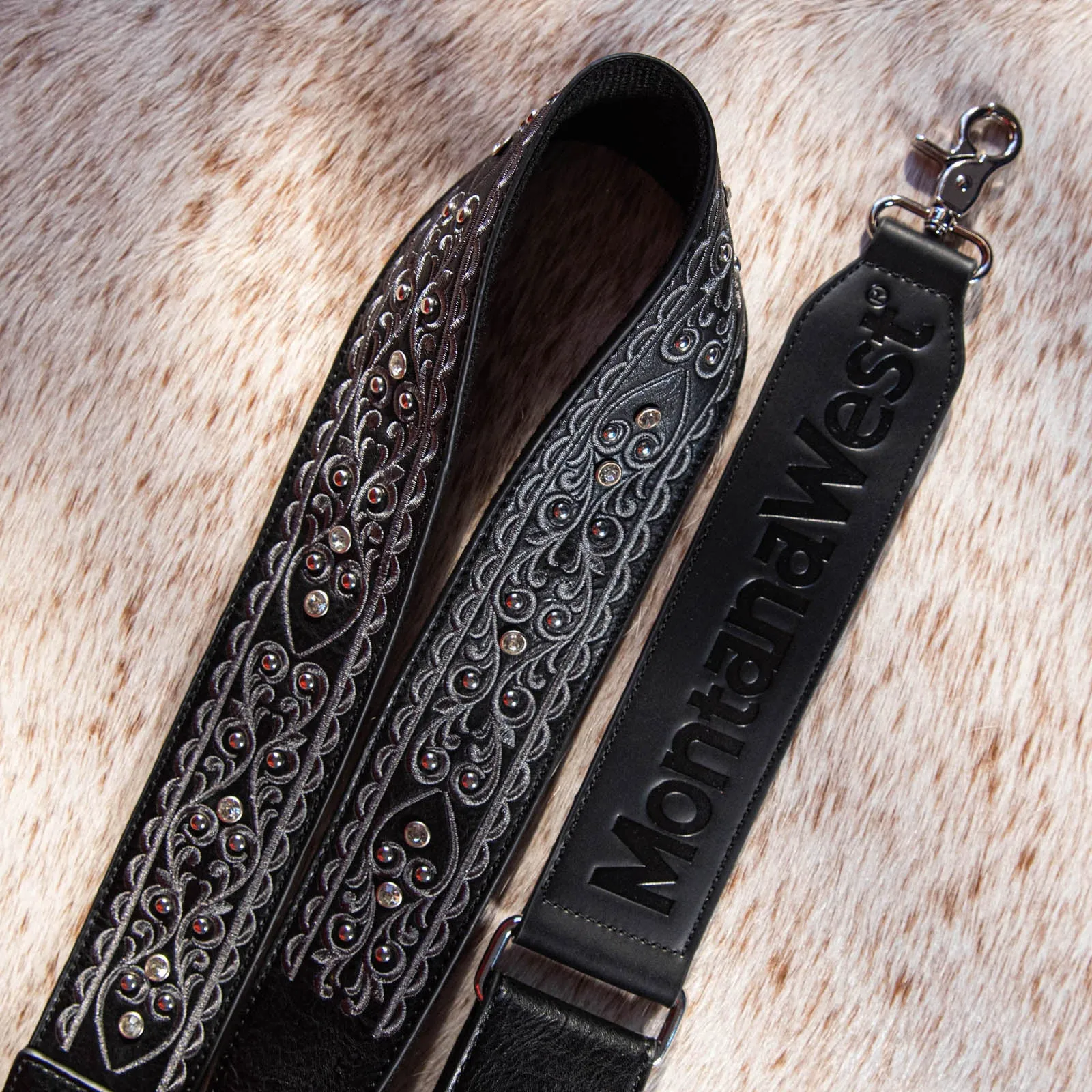 Western-Style Embroidered Crossbody Strap with Guitar Design by Montana West