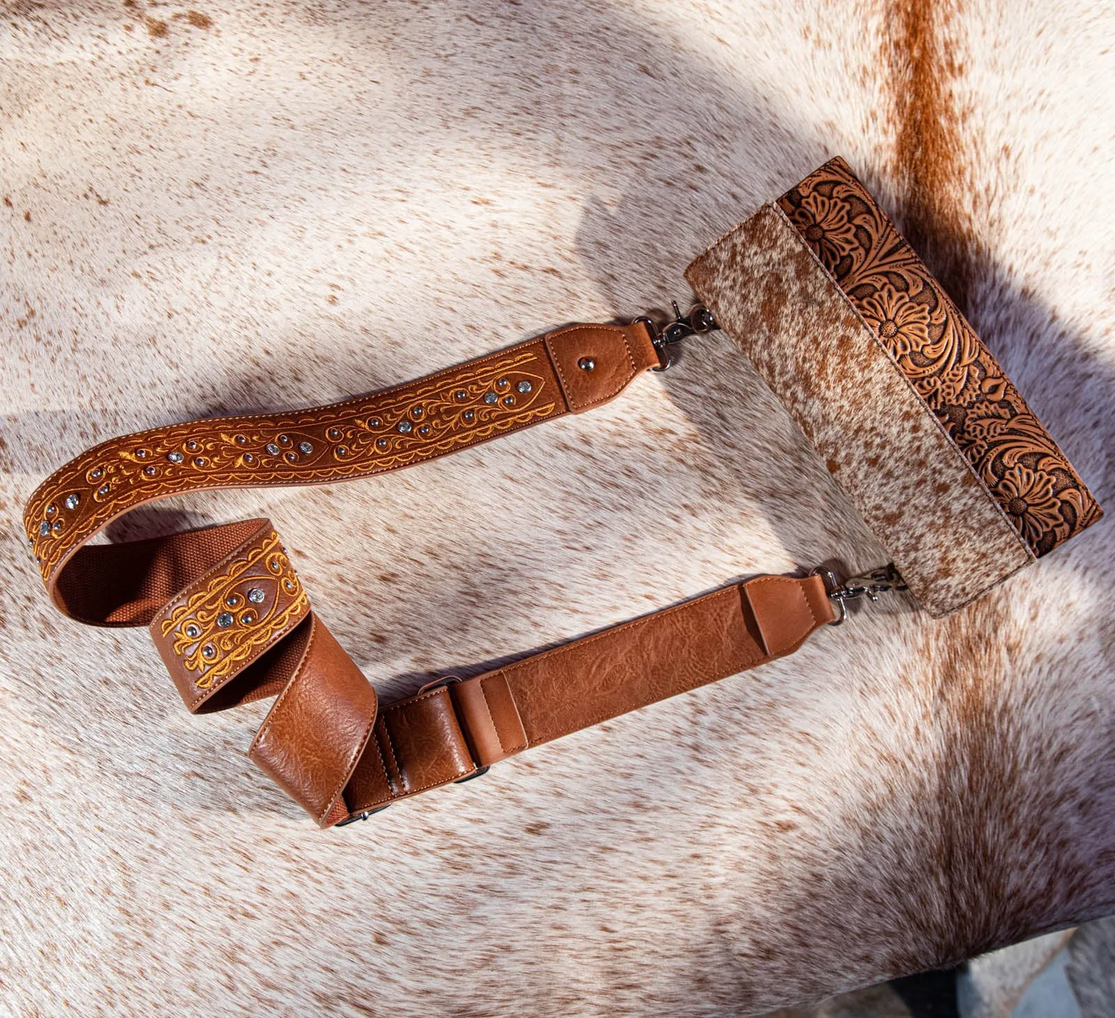 Western-Style Embroidered Crossbody Strap with Guitar Design by Montana West