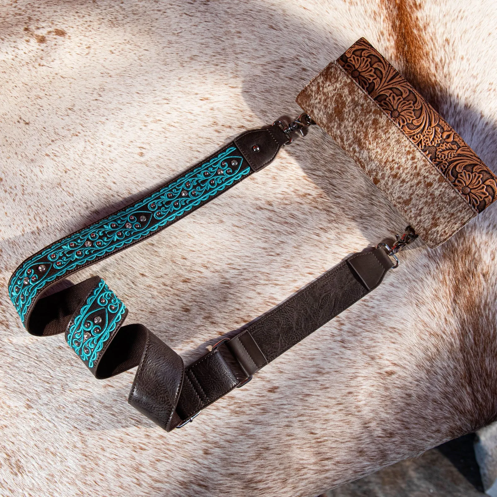 Western-Style Embroidered Crossbody Strap with Guitar Design by Montana West