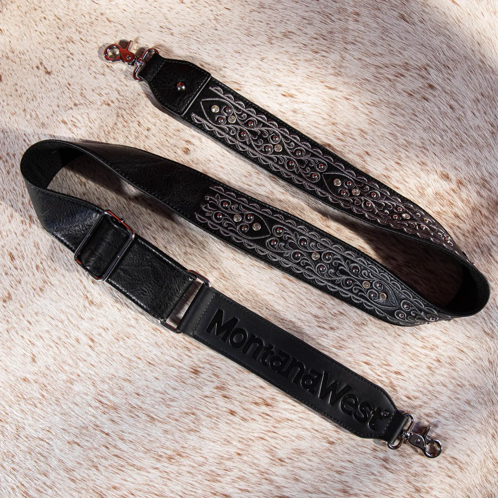 Western-Style Embroidered Crossbody Strap with Guitar Design by Montana West