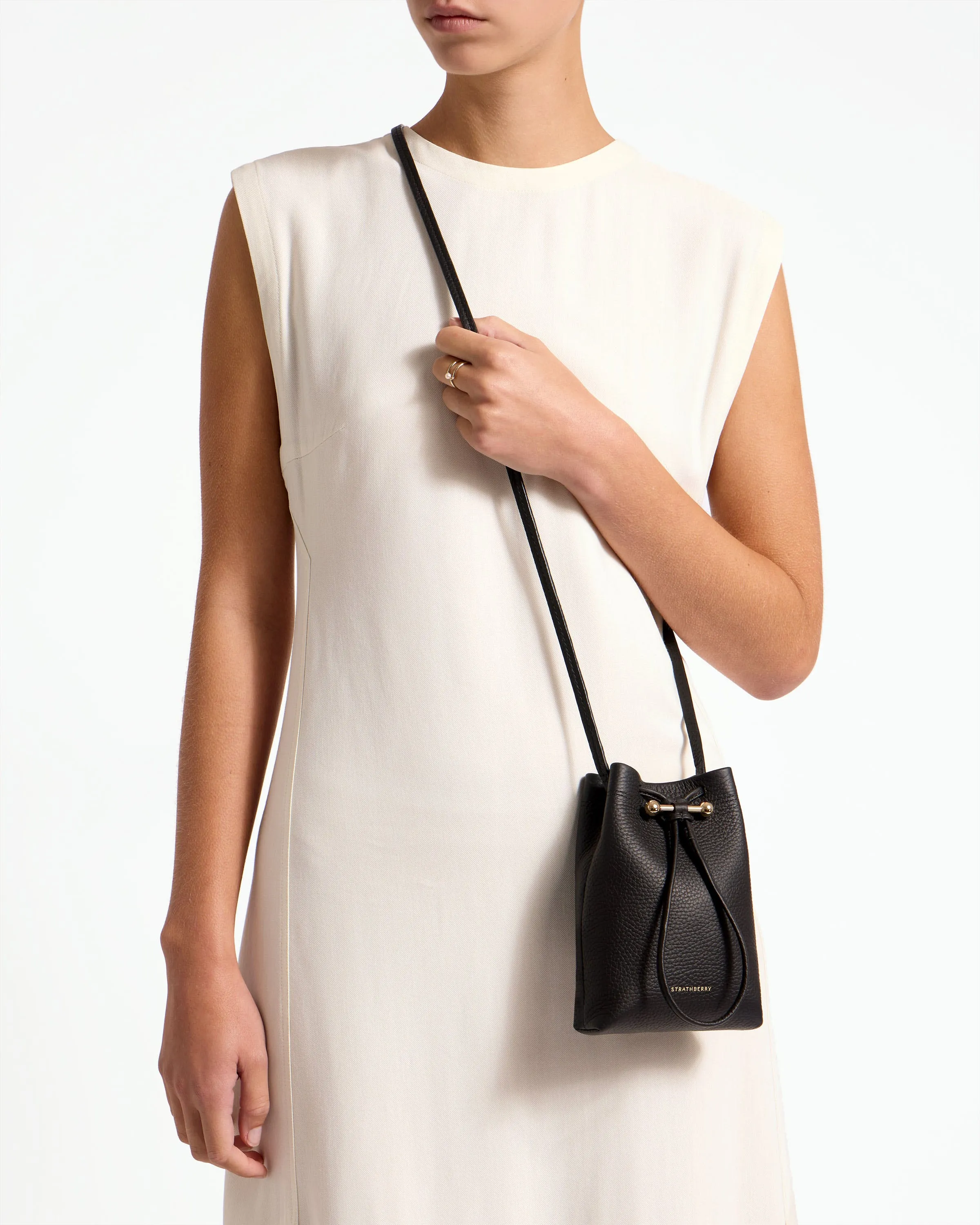 Sleek & Stylish Ossette Black Midi Pouch Handbag