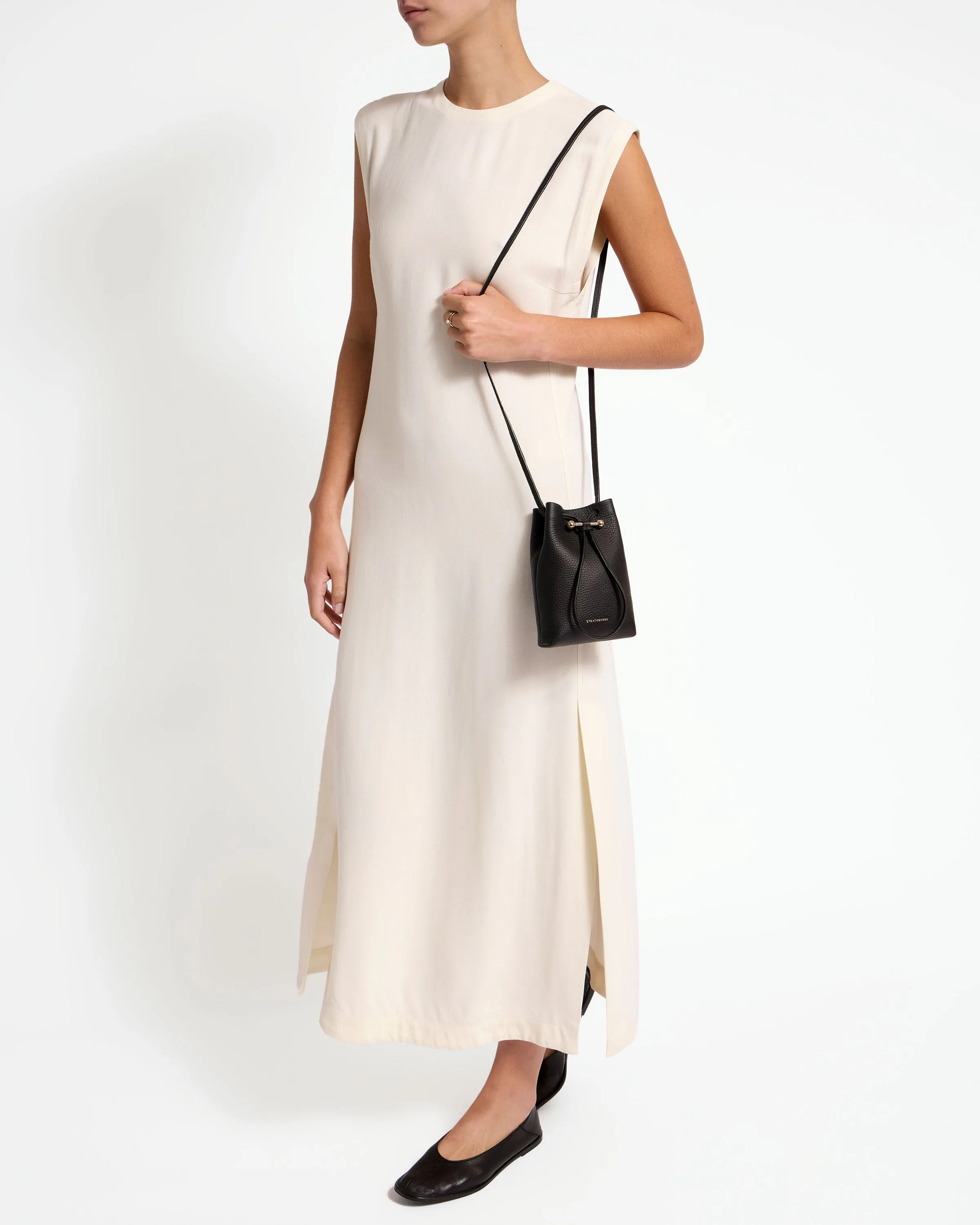 Sleek & Stylish Ossette Black Midi Pouch Handbag