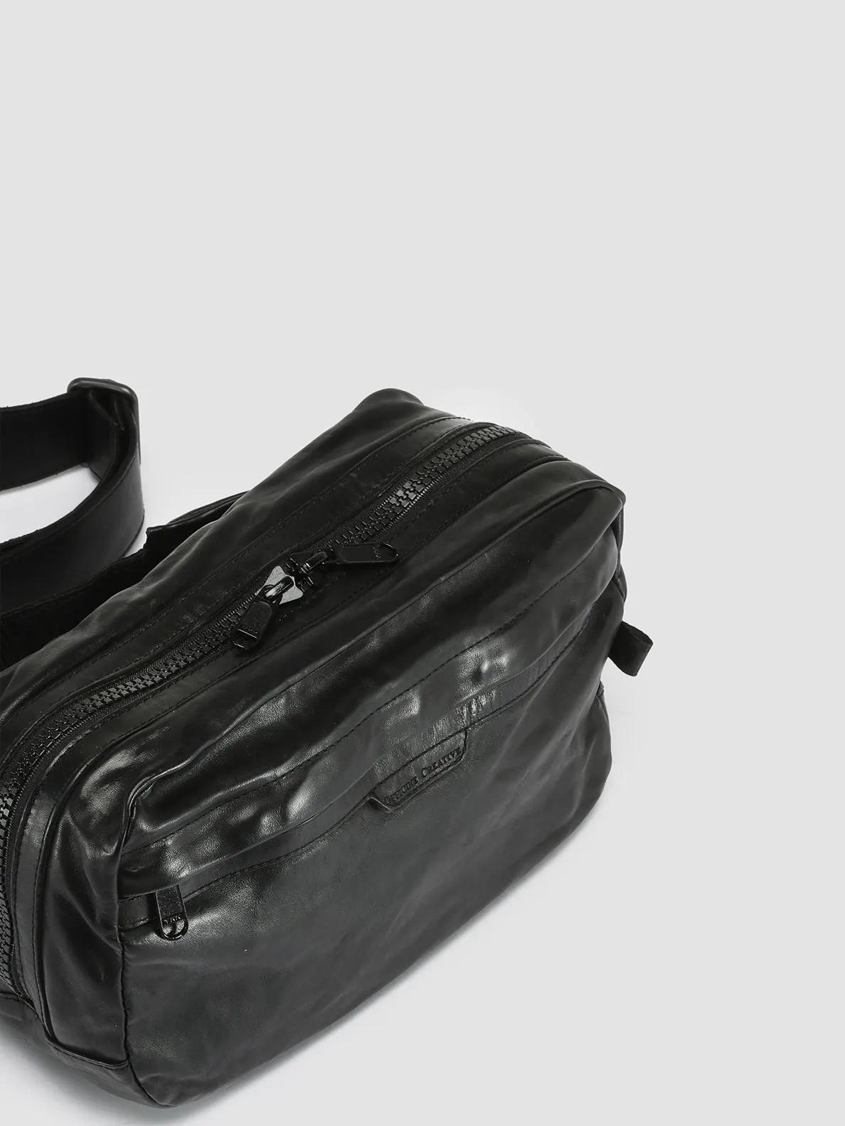 RECRUIT 009 - Black Leather Waist Pack