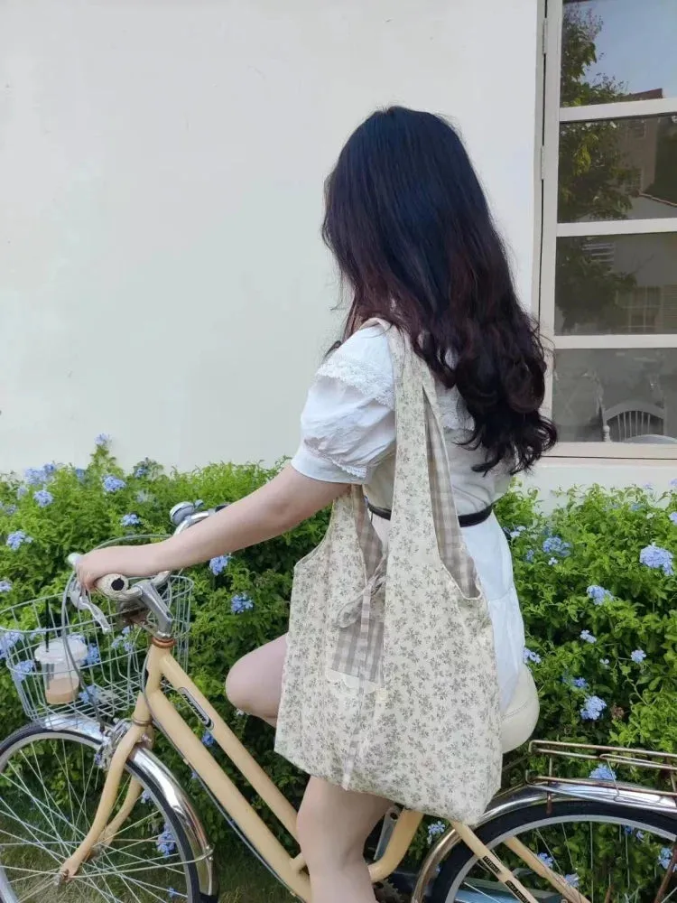 UAKISS  -  Sweet Flower Print Tote Underarm Bag Women Fashion Casual Shopping Handbags All Match Female Shoulder Bags