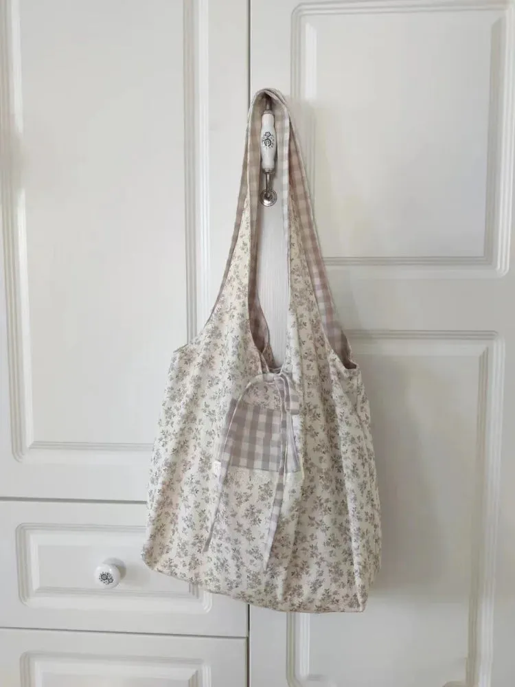 UAKISS  -  Sweet Flower Print Tote Underarm Bag Women Fashion Casual Shopping Handbags All Match Female Shoulder Bags
