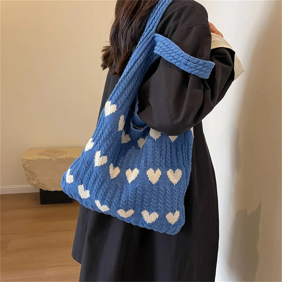 UAKISS  - Women's Knit Shoulder Bags Ladies Exquisite Large Capacity Elegant Handbags Female High Quality Versatile Shopping Travel Bags