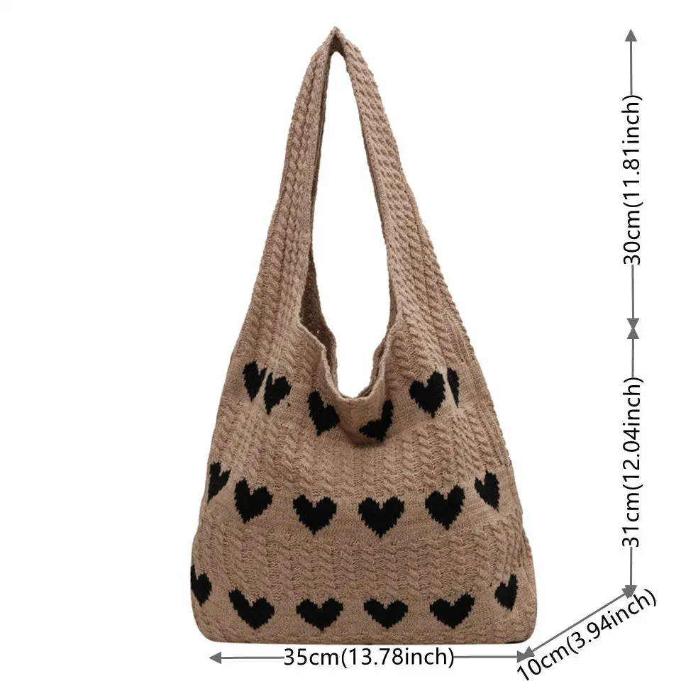 UAKISS  - Women's Knit Shoulder Bags Ladies Exquisite Large Capacity Elegant Handbags Female High Quality Versatile Shopping Travel Bags