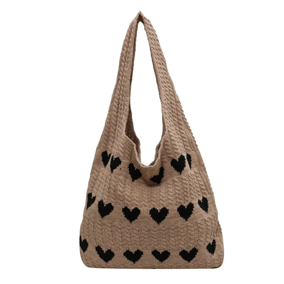 UAKISS  - Women's Knit Shoulder Bags Ladies Exquisite Large Capacity Elegant Handbags Female High Quality Versatile Shopping Travel Bags