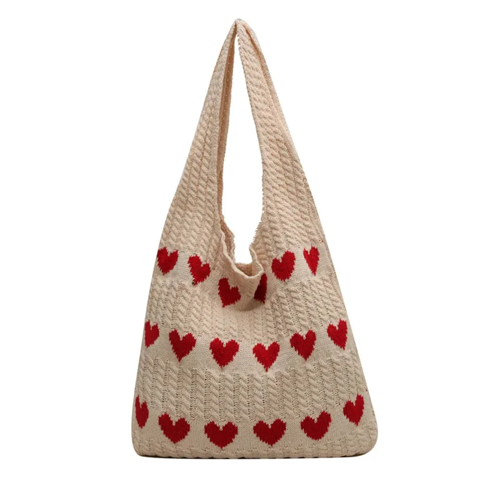 UAKISS  - Women's Knit Shoulder Bags Ladies Exquisite Large Capacity Elegant Handbags Female High Quality Versatile Shopping Travel Bags